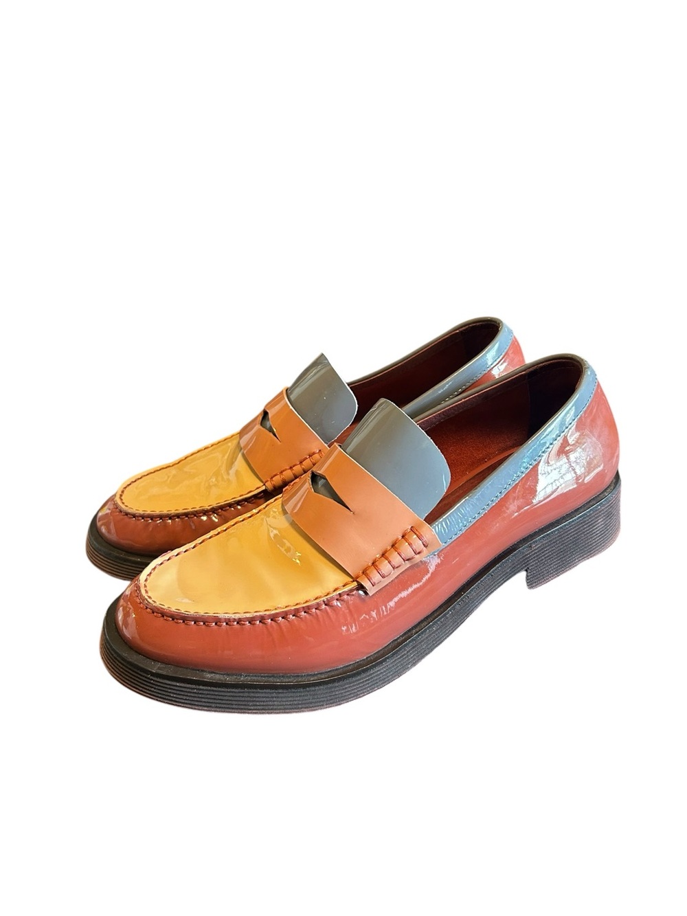 Jeffrey Campbell Recess Colorblock Patent Leather Loafers Shoes Womens Size 7.5 - Picture 3 of 6